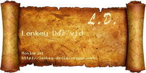 Lenkey Dávid névjegykártya